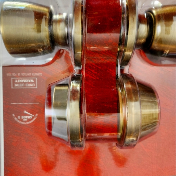 New, Gate House Lock Set Entry Door Deadbolt Combo, Antique Brass, Pkg of 2 - Picture 6 of 6